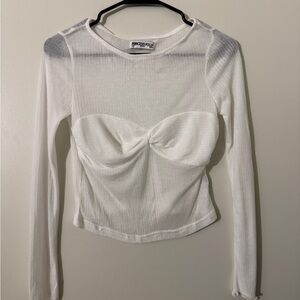 Princess Polly White Long Sleeve Top
